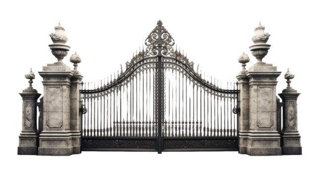Gate on white or transparent background