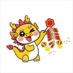 Dragon cub with a gift