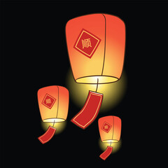 red and yellow lamps