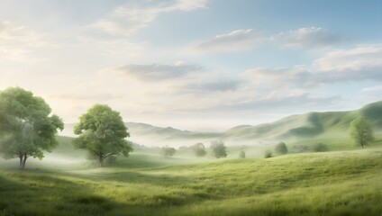 Gently blurred natural landscape, with hints of greenery and sky suggesting serene outdoor. generative AI