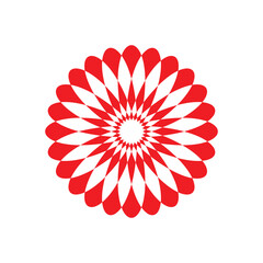 Sunburst design elements. circular beams vector. Sun rise light round decoration elements. Vector illustration. Abstract circle vector background. Red daisy flower on white background.