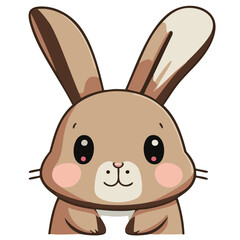 Obraz premium Brown Rabbit Face Illustration