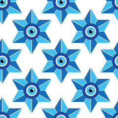 Evil eye magic seamless pattern. Symbol of protection, Turkish souvenir