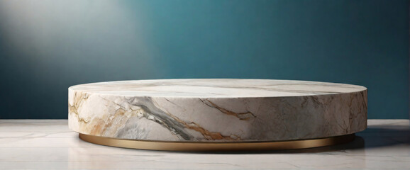 Stone podium for display product. Background for cosmetic product branding, identity and packaging inspiration
