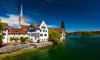 Stein am Rhein mit Kloster Sankt Georgen, Kanton Schaffhausen, Schweiz