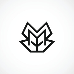 Modern M letter abstract logo design concept isolated vector template illustration