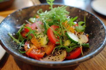multicolored vegtable salad in bowl