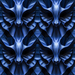 Mesmerizing Ribbon-Like Blue Abstract Shapes Capturing Elegance. Seamless Repeatable Background