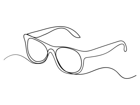 MobileGlasses icon line continuous drawing vector. One line eyeglasses icon vector background. Eyeglasses icon. Continuous outline of a Glasses