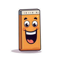 funny USB stick, USB stick with a face, usb stick character, white background, usb stick smile