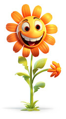 Fototapeta premium Flower with a face, funny flower, human flower, fantasy character, funny flower, flower with a smile
