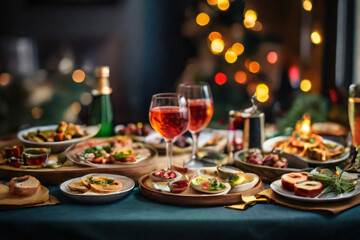 A festive table filled with delicious appetizers