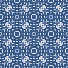 Creative  geometric seamless  pattern in blue, vector seamless, can be used for printing onto fabric, interior, design, textile