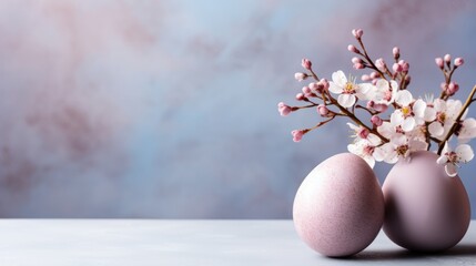 Elegant Easter Eggs with Cherry Blossoms