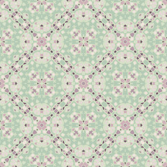 Color abstract geometric seamless pattern in beige pink green, vector seamless, can be used for printing onto fabric, interior, design, textile