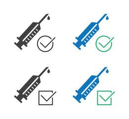 syringe with checkmark icon