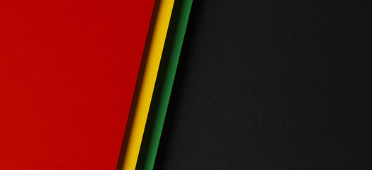 Black History Month background. Abstract black, red, yellow, green colors banner background