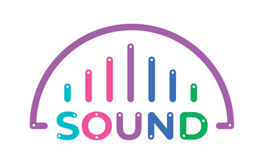 sound word logo. colorful sound word concept