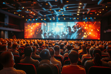 Audience Engrossed in a Cinematic Experience at a Movie Theater