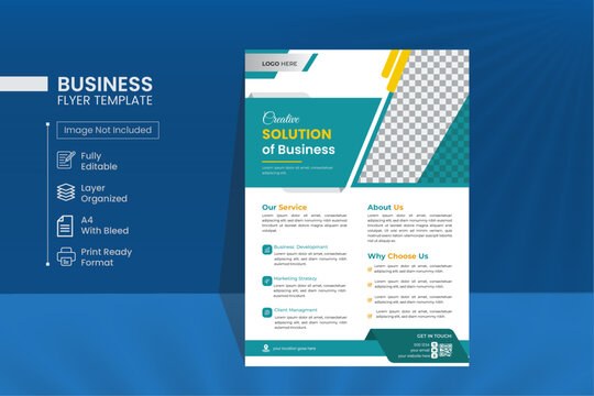 Corporate creative colorful business flyer template design, abstract business flyer, vector template design . leyer in A4 with colorful business proposal.