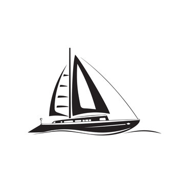 recommend clip art: Catamaran in cartoon, doodle style. Image for t shirt. Isolated 2d vector illustration in logo, icon, sketch style, Eps 10. AI Generative