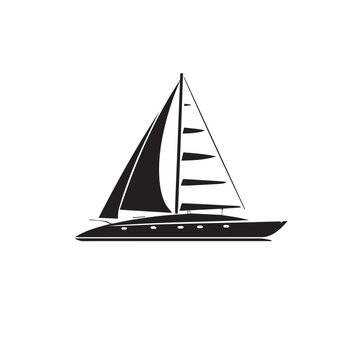 recommend clip art: Catamaran in cartoon, doodle style. Image for t shirt. Isolated 2d vector illustration in logo, icon, sketch style, Eps 10. AI Generative