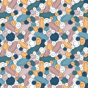Funny pattern with hand drawn ellipses and circles with parallel circuit. It's suitable for children clothes or for differnt printable items (textile, gift paper, phone cases, laptop cases etc.)