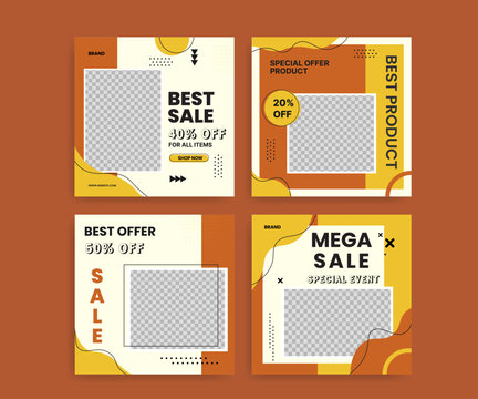 Food menu banner social media post. Editable social media templates for promotions on the Social media