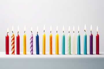Birthday candles on a white background