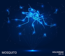 Hologram Mosquito Insight: Step into the holographic world of entomology with this vector art, portraying a detailed holographic mosquito. A closer look at the tiny marvels of nature.