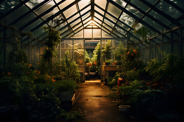 Greenhouse, beautiful greenhouse, growing plants, beautifu lost greenhouse, grow - obrazy, fototapety, plakaty