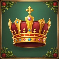 crown image  .2d game assets low poly style, vector illustration of gaming background elements. game assets .