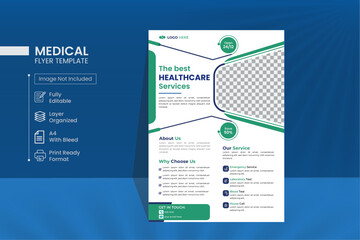 Corporate healthcare and medical flyer Template vector design for Brochure, leaflets decoration for printing and presentation. 