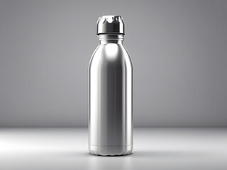 Aluminium Water Bottle For Mockup And Template Design. 3d Render Illustration design.