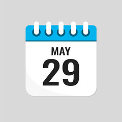 Icon page calendar day - 29 May