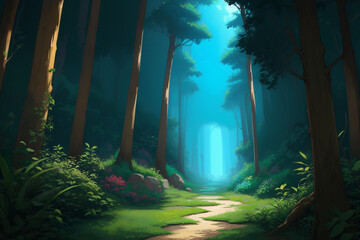 Enchanting Forest Scene - Ai Generated