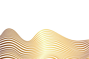 Dynamic gold abstract line art wavy flowing vector. Luxury, wave, wind and ocean. Isolated on transparent background. For banner, template 
