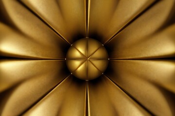 Abstract background with golden flower close up view.