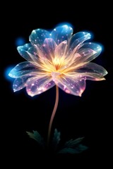 Obraz na płótnie Canvas Translucent flower with a glowing crystal appearance