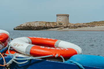 Howth village outside of Dublin Ireland along the coast of the Irish Sea 