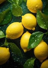 Fresh ripe lemons, exotic healthy bio fruit food gardening concept. Generative Ai