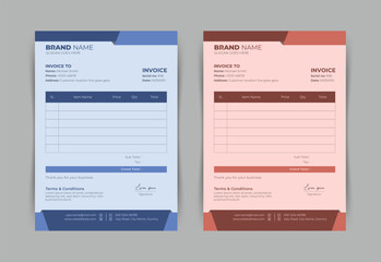 professional and modern business invoice template design, business bill form, receipt, price list,