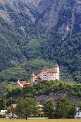 Fototapeta na wymiar he medieaval castle on the rock Gutenberg Castle in Balzers, Liechtenstein.