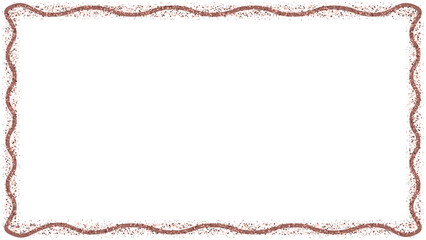 Fototapeta premium Wavy gold glitter rectangle frame isolated on transparent background. Rose gold sparkling border for wedding, event, party, photos and pictures.