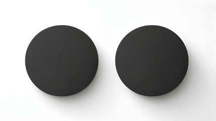 Two Anthracite round Paper Notes on a white Background. Brainstorming Template with Copy Space - obrazy, fototapety, plakaty