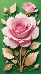 rose rosa su sfondo verde