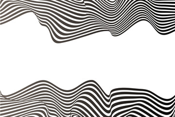 Fototapeta na wymiar Black abstract dynamic line art wavy flowing vector. Isolated on transparent background. Wave, wind and ocean. 