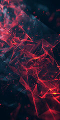 Intricate red geometric shards on a dark backdrop with a futuristic vibe. Phone wallpaper. 