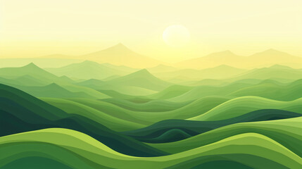 Abstract green landscape wallpaper background.