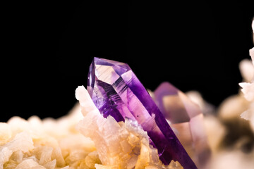 amethyst on dolomite photography. From Erongo, Namibia. macro photography detail texture...